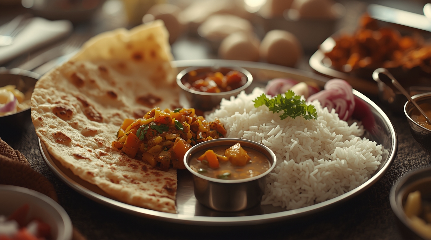 Veg Thali - Vegetarian dish at 36 Sakura Cafe